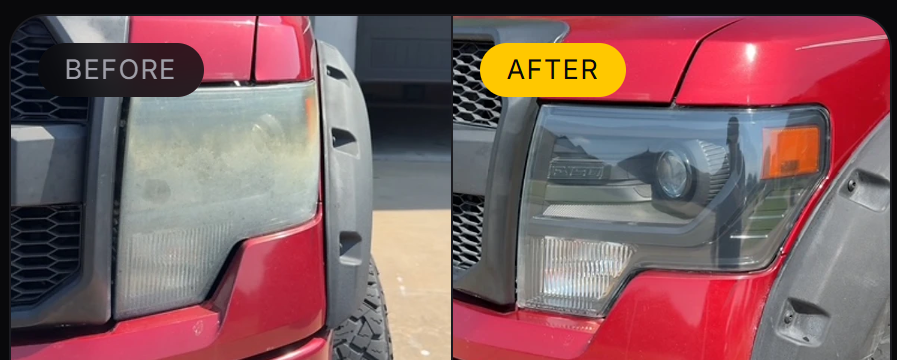 Cloudy headlight before restoration 1