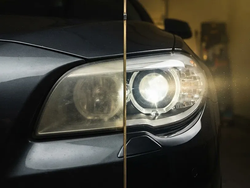 Headlight restoration before and after in Tulsa, OK